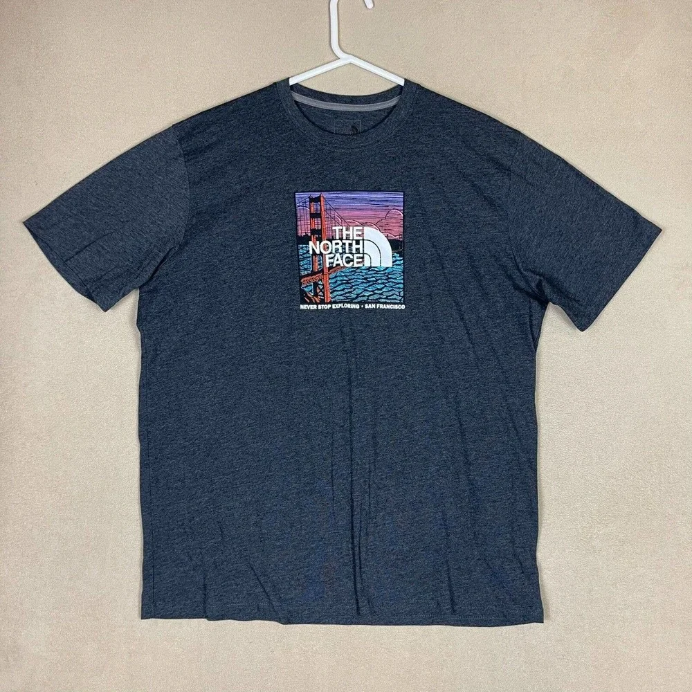 The North Face‎ Shirt Adult Extra Large Gray Short Sleeve Outdoor Hiking Mens